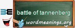 WordMeaning blackboard for battle of tannenberg